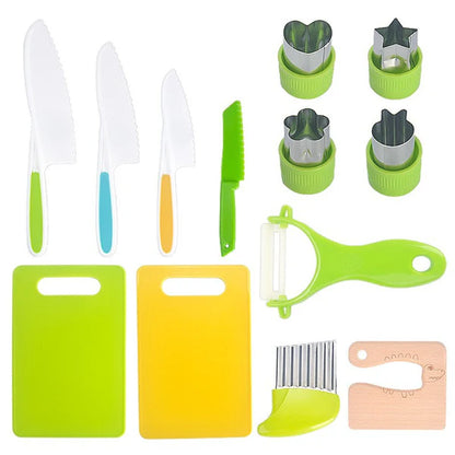 Juego de cuchillos de corte para niños | Herramientas de cocina seguras y divertidas para aprender a cortar frutas y verduras