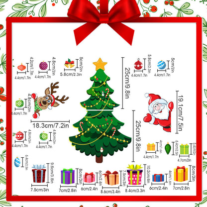 Conjunto navideño Montessori de pegatinas magnéticas para decorar tú mismo