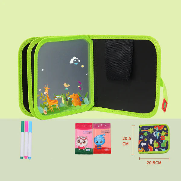 Libro de dibujo reutilizable para niños | Bloc de dibujo borrable portátil para el aprendizaje creativo en casa y sobre la marcha