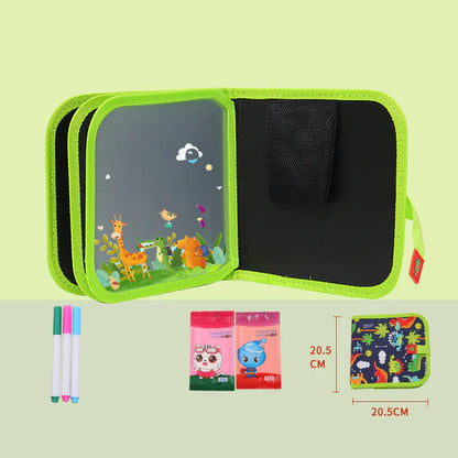 Libro de dibujo reutilizable para niños | Bloc de dibujo borrable portátil para el aprendizaje creativo en casa y sobre la marcha