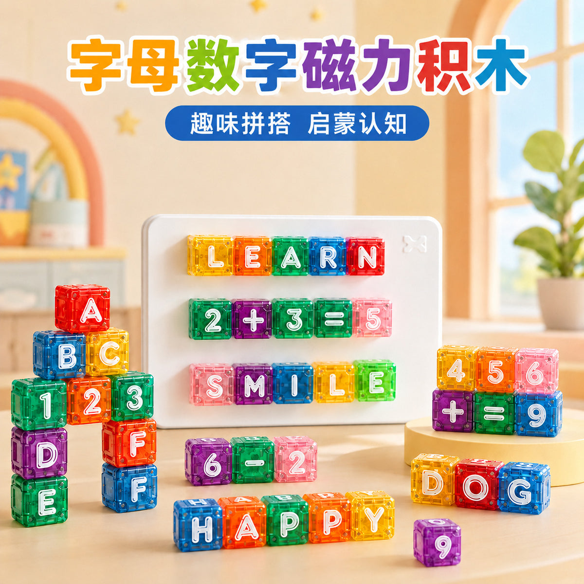 Set Educativo Magnético de 40 Piezas con Letras y Números – Juguete Montessori STEM para Niños