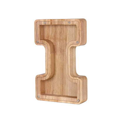 Hucha De Madera Con Forma De Alfabeto Y Ventana Transparente Para Ahorrar Con Estilo