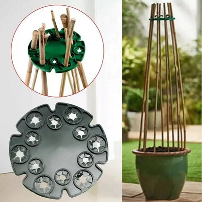 Anillo de Soporte para Plantas para Cañas de Bambú - Soporte Trepador Estable para Tomates y Plantas Trepadoras