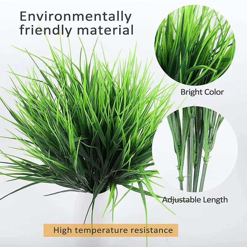 Planta de Hierba de Trigo Artificial Hecha de Plástico - Césped Decorativo para Jardín , Hogar y Uso Al Aire Libre