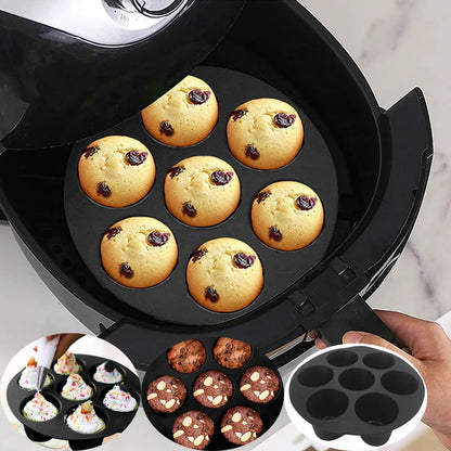 Moldes De Silicona Para Freidora De Aire Caliente - Antiadherentes Y Flexibles Para Magdalenas , Cupcakes Y Aperitivos Los Moldes De Silicona Para Freidora De Aire Caliente Son Ideales Para La Preparación De Magdalenas , Cupcakes Y Aperitivos