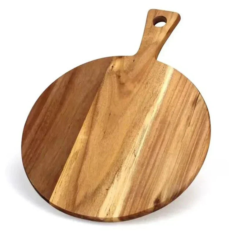 Pelador De Pizza Y Tabla De Servir De Madera De Acacia Con Asa