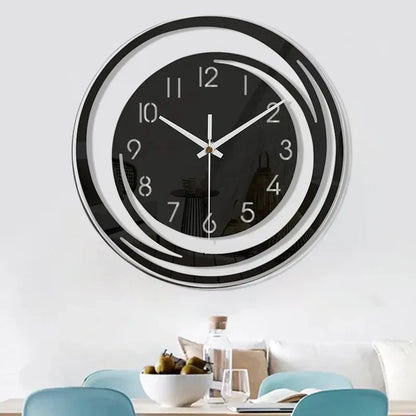 Estiloso Reloj De Pared Acrílico En Diseño Negro Blanco