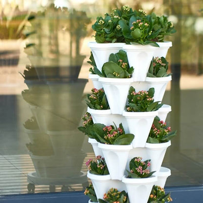 Macetas Apilables Que Ahorran Espacio - Sistema De Plantación Vertical Con Ruedas Sistema De Plantación Vertical Con Ruedas