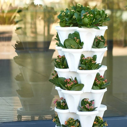 Macetas Apilables Que Ahorran Espacio - Sistema De Plantación Vertical Con Ruedas Sistema De Plantación Vertical Con Ruedas