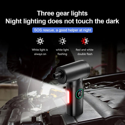Aspirador y Soplador Portátil 2 en 1 con Aire Comprimido y Luz Led ( 7500mah )