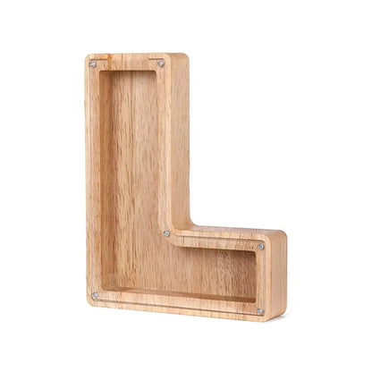 Hucha De Madera Con Forma De Alfabeto Y Ventana Transparente Para Ahorrar Con Estilo