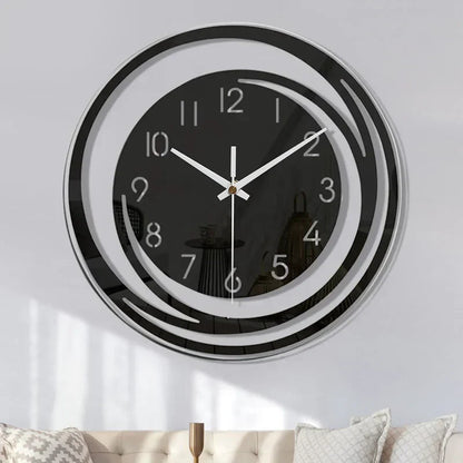 Estiloso Reloj De Pared Acrílico En Diseño Negro Blanco