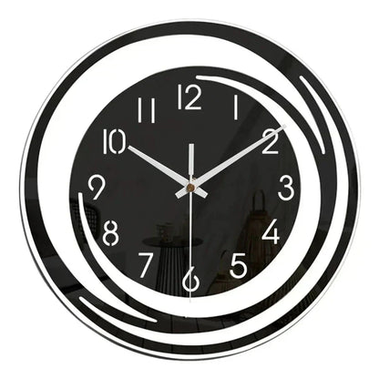 Estiloso Reloj De Pared Acrílico En Diseño Negro Blanco