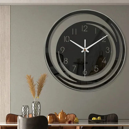 Estiloso Reloj De Pared Acrílico En Diseño Negro Blanco