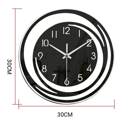 Estiloso Reloj De Pared Acrílico En Diseño Negro Blanco