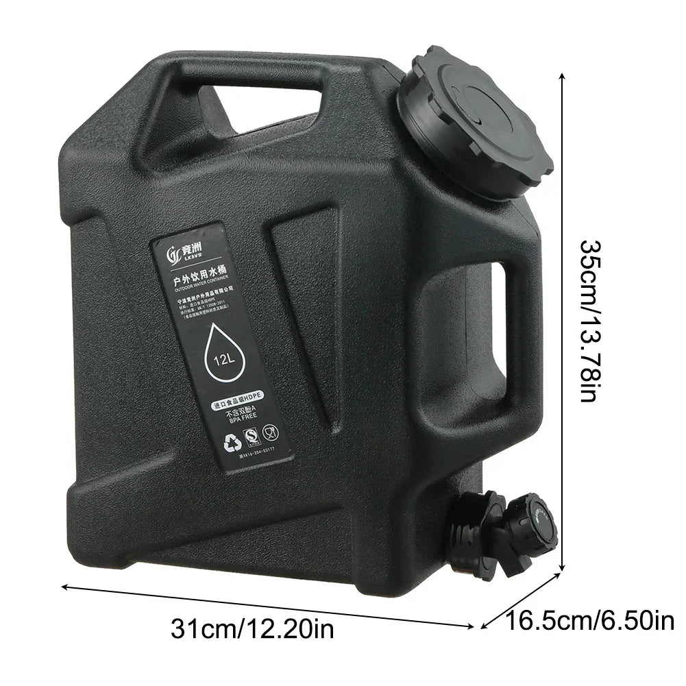 Contenedor De Agua Portátil De 12 Litros Con Grifo De Vaciado - Bidón Robusto Para Exteriores Y Camping