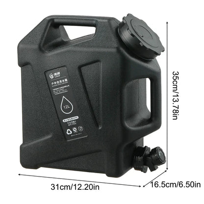 Contenedor De Agua Portátil De 12 Litros Con Grifo De Vaciado - Bidón Robusto Para Exteriores Y Camping