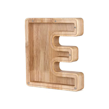 Hucha De Madera Con Forma De Alfabeto Y Ventana Transparente Para Ahorrar Con Estilo