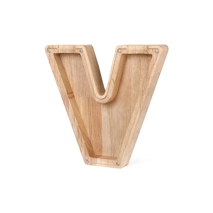 Hucha De Madera Con Forma De Alfabeto Y Ventana Transparente Para Ahorrar Con Estilo