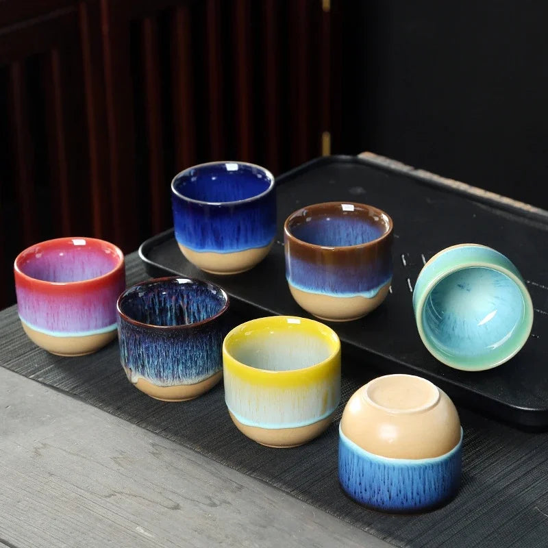 Taza De Cerámica Hecha A Mano - Azul Glazed Tea Bowl