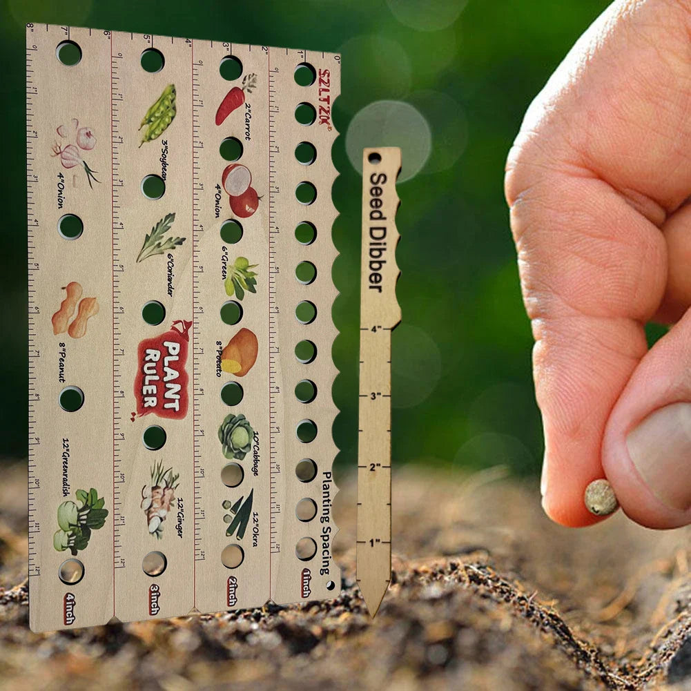 Regla De Madera Para Plantar - Herramienta Multifuncional Para Medir Semillas En El Jardín Regla De Madera Para Plantar - Herramienta Multifuncional Para Medir Semillas En El Jardín