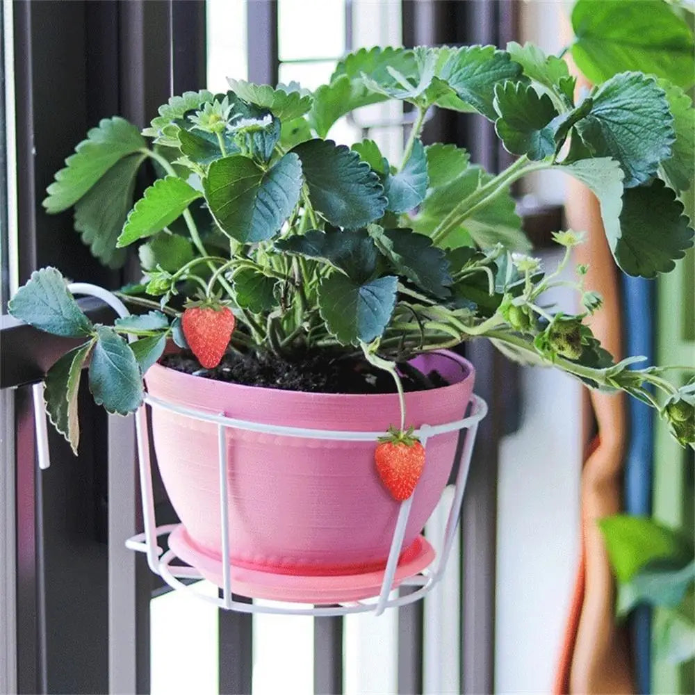 Práctico Macetero con Robusto Armazón Metálico para Balcones y Patios para Balcones y Patios