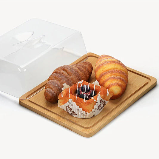 Plato Rectangular Para Queso Y Mantequilla Con Tabla De Bambú
