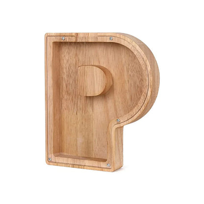 Hucha De Madera Con Forma De Alfabeto Y Ventana Transparente Para Ahorrar Con Estilo