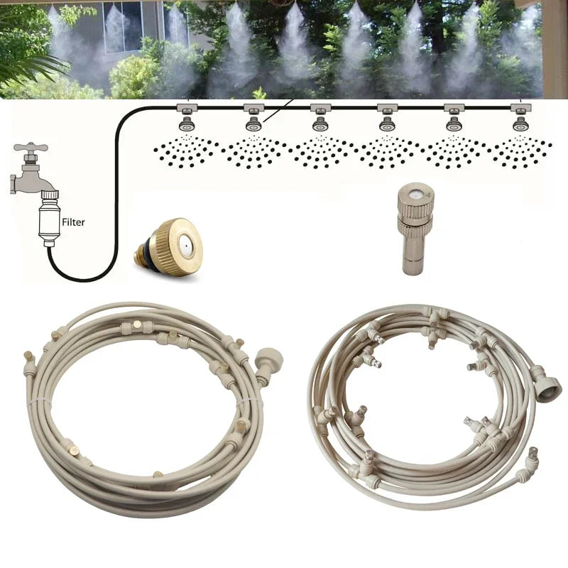 Sistema De Riego Para El Jardín - Kit De Riego Por Goteo Con Rociador Ajustable Y Accesorios