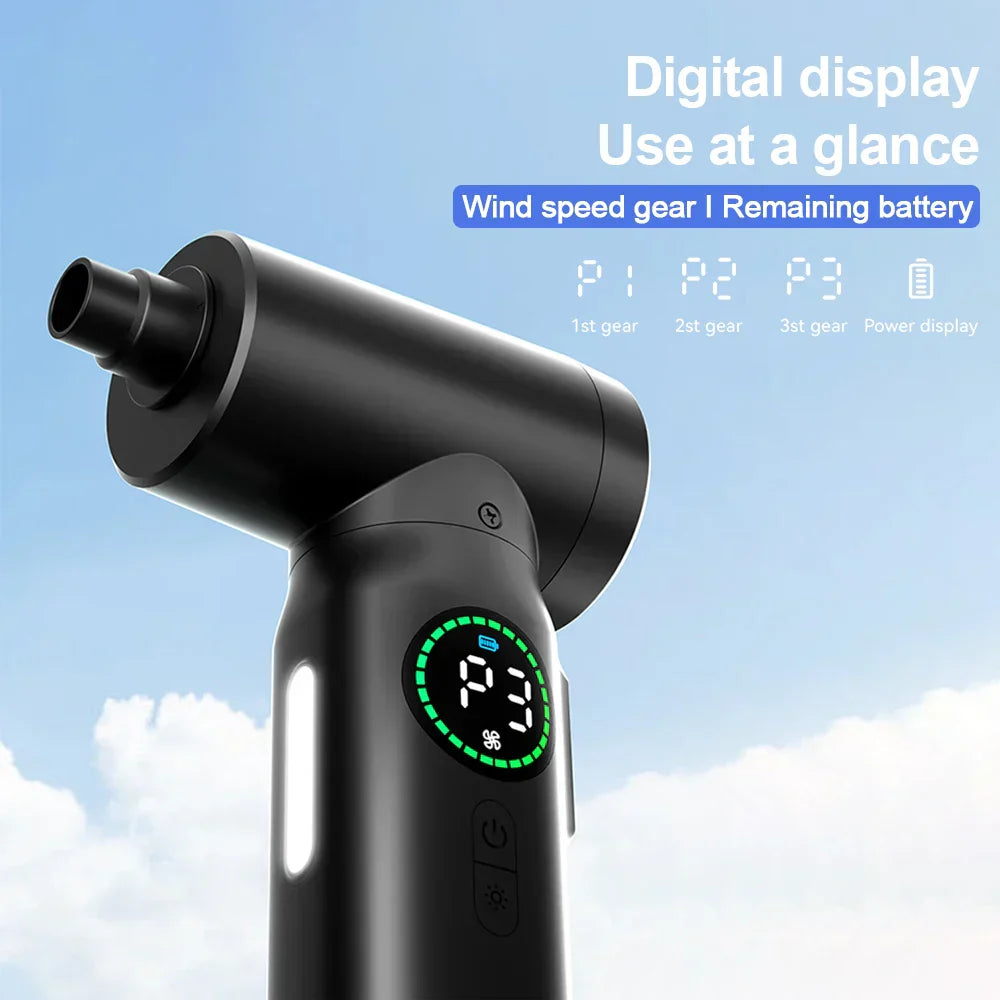 Aspirador y Soplador Portátil 2 en 1 con Aire Comprimido y Luz Led ( 7500mah )