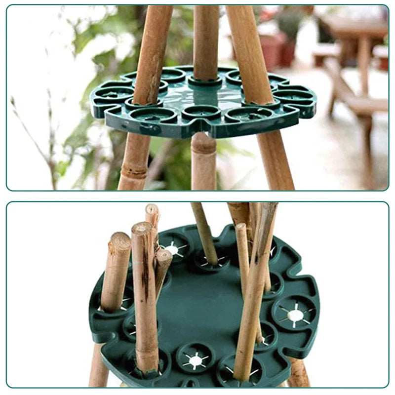 Anillo de Soporte para Plantas para Cañas de Bambú - Soporte Trepador Estable para Tomates y Plantas Trepadoras