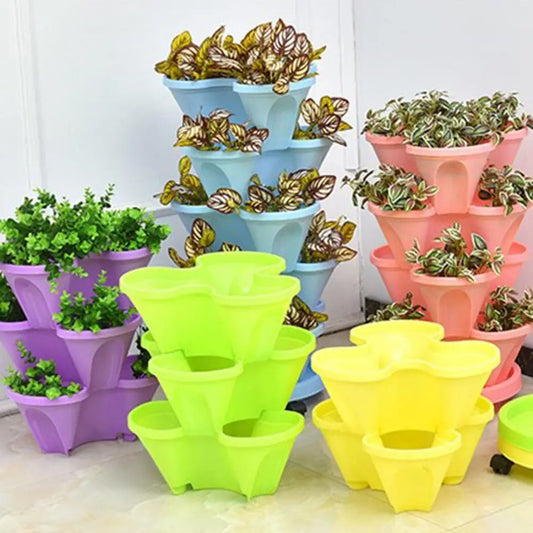 Torre Apilable Para Plantas Aromáticas Y Hortalizas - Jardineras Verticales Para Interior Y Exterior Torre Apilable Para Plantas Aromáticas Y Hortalizas