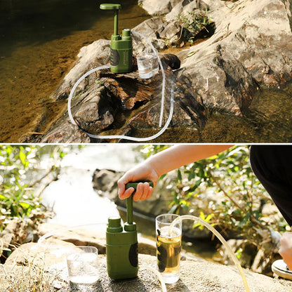 Filtro De Agua Para Exteriores - Purificador De Agua Portátil Para Camping Con Bomba De Mano