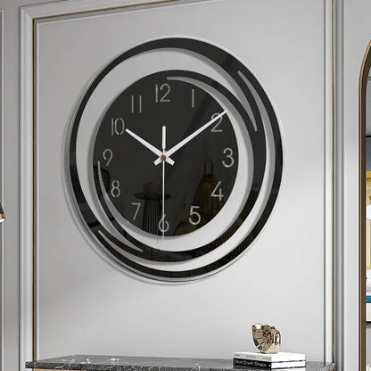Estiloso Reloj De Pared Acrílico En Diseño Negro Blanco