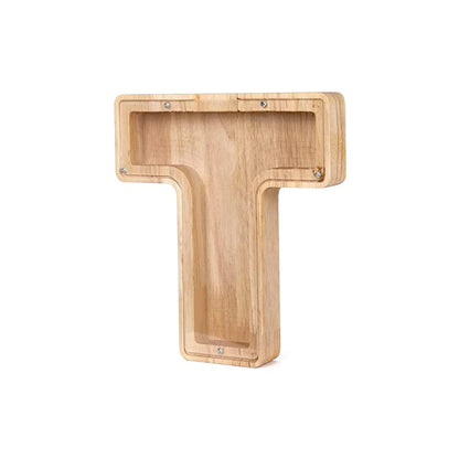 Hucha De Madera Con Forma De Alfabeto Y Ventana Transparente Para Ahorrar Con Estilo
