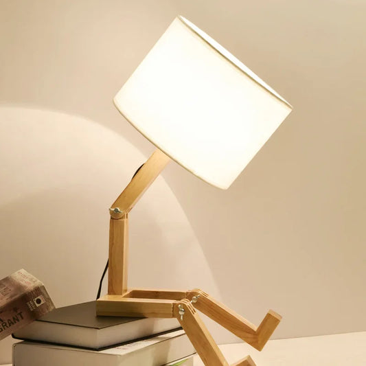 Lámpara De Mesa De Madera Con Soporte Para Libros - Diseño Moderno Para Su Hogar