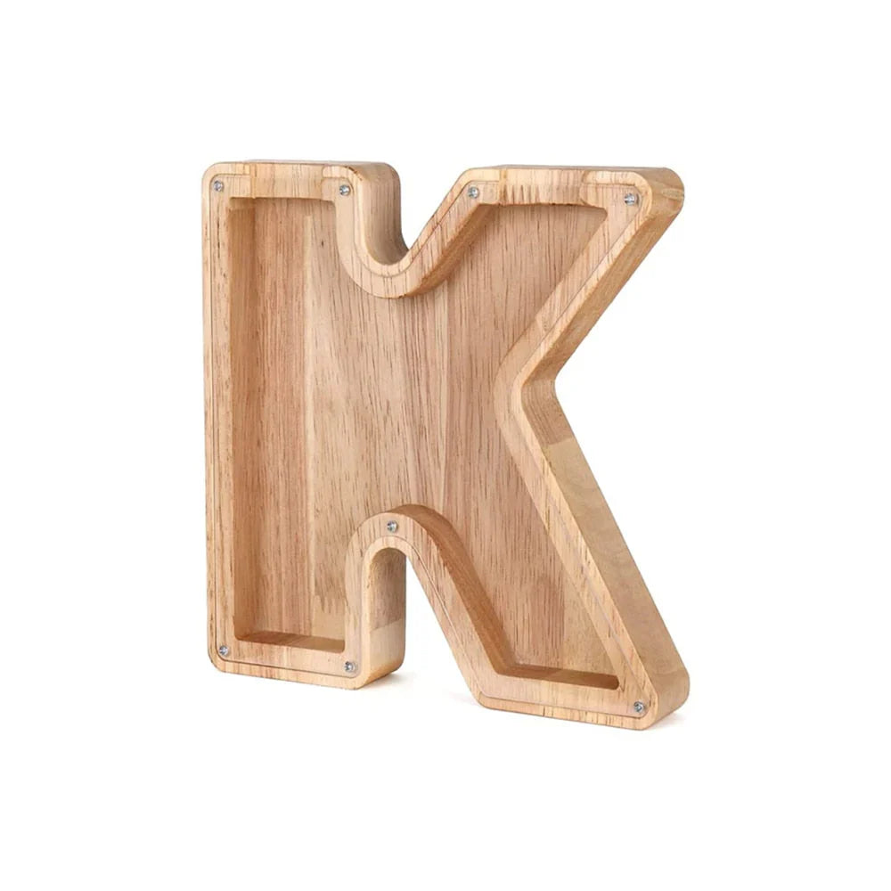 Hucha De Madera Con Forma De Alfabeto Y Ventana Transparente Para Ahorrar Con Estilo