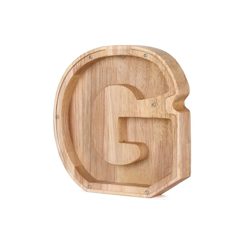 Hucha De Madera Con Forma De Alfabeto Y Ventana Transparente Para Ahorrar Con Estilo