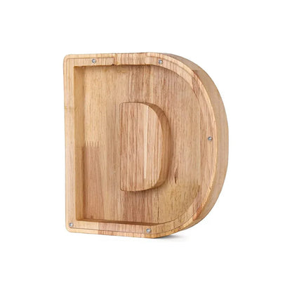 Hucha De Madera Con Forma De Alfabeto Y Ventana Transparente Para Ahorrar Con Estilo