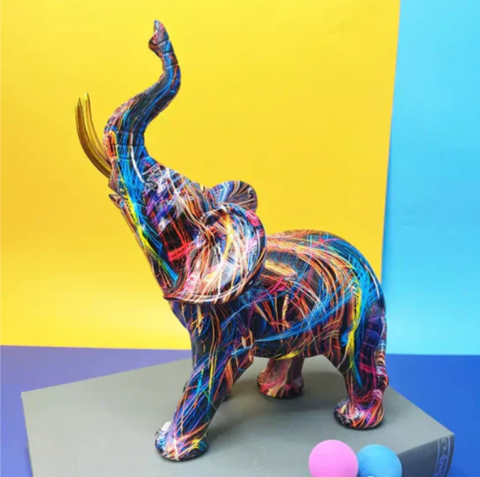 Coloreada Estatua de Elefante