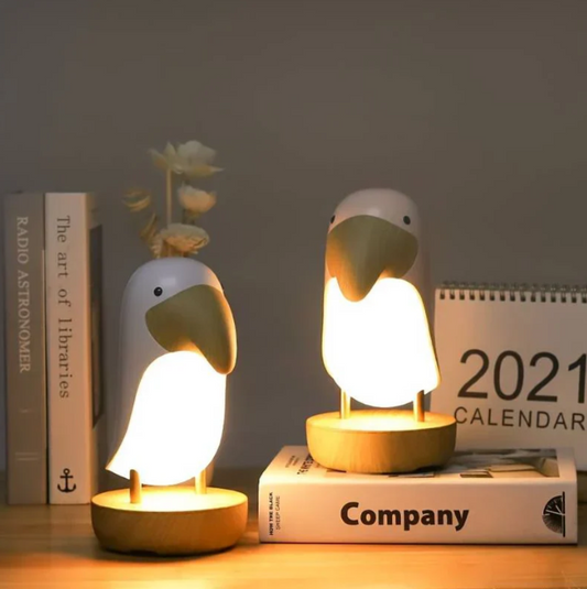 Lámpara de Noche Recargable con Diseño de Pájaro
