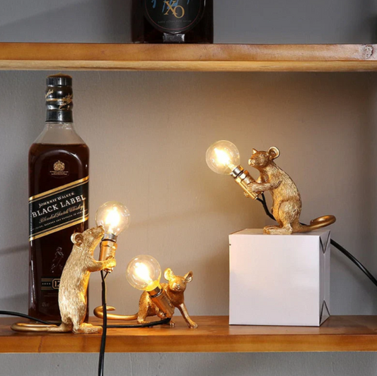 Lámpara de Mesa con Forma de Ratón Única