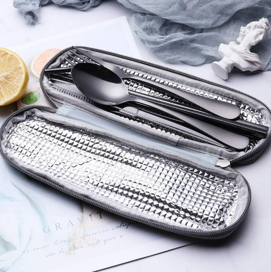 Conjunto Compacto de Cubiertos de Acero Inoxidable para Llevar Sistema de Cubiertos de Acero Inoxidable para Llevar