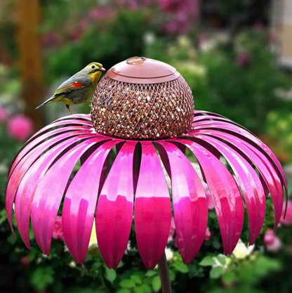 Comedero para Pájaros con Diseño de Flores Cuidado con los Pájaros
