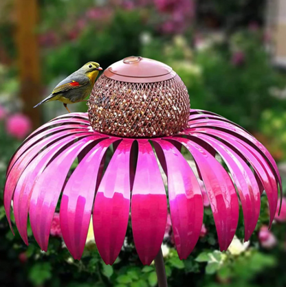 Comedero para Pájaros con Diseño de Flores Cuidado con los Pájaros