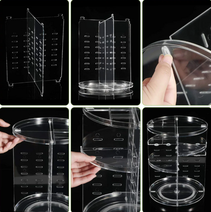 Organizador de Maquillaje Giratorio 360 ° para Guardar el Maquillaje y las Joyas
