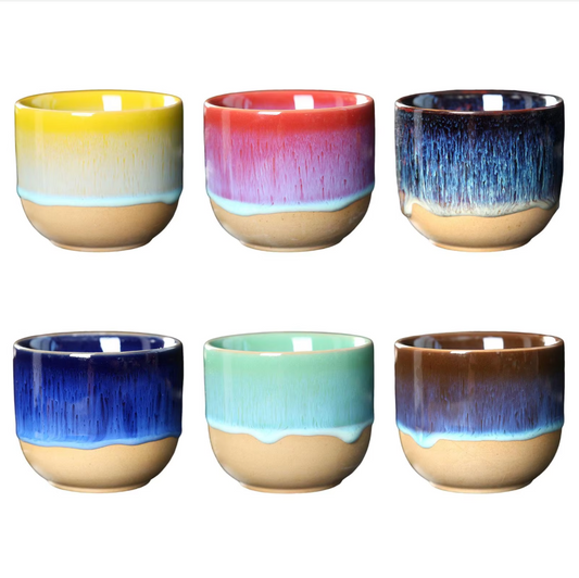 Taza De Cerámica Hecha A Mano - Azul Glazed Tea Bowl
