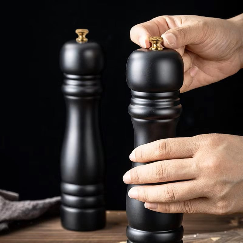Set De Molinillo De Sal Y Pimienta - Molinillo De Especias Manual De Madera Con Molinillo De Cerámica Y Molienda Ajustable