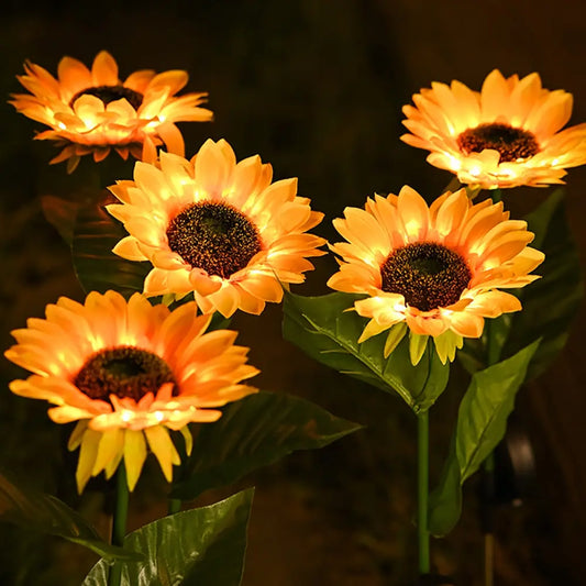 Lámpara Solar De Girasol Resistente Al Agua Para Jardín Y Patio