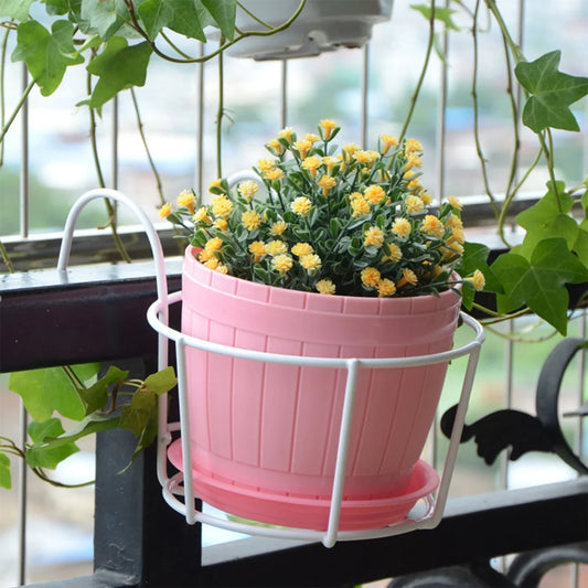 Práctico Macetero con Robusto Armazón Metálico para Balcones y Patios para Balcones y Patios